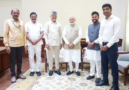 Chandrababu Naidu meets PM Modi, invites him for inauguration of Bhogapuram Airport Chandrababu Naidu meets PM Modi, invites him for inauguration of Bhogapuram Airport