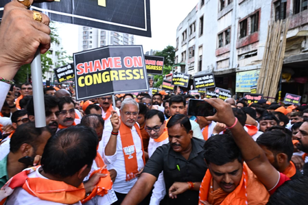 ‘Cong violating dignity of democracy’: BJP condemns protest outside PM’s residence ‘Cong violating dignity of democracy’: BJP condemns protest outside PM’s residence