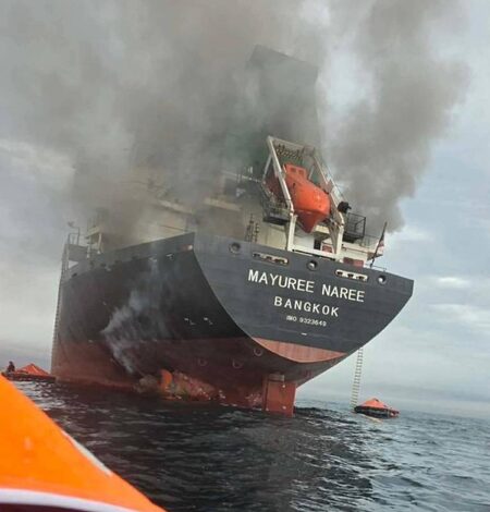 Tanker on fire after being struck off Saudi coast at Red Sea, confirms UK