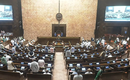 RS adjourned again for an hour as Oppn continues uproar on paper leak issue RS adjourned again for an hour as Oppn continues uproar on paper leak issue