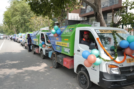 Delhi CM Rekha Gupta flags off 917 modern waste collection vehicles Delhi CM Rekha Gupta flags off 917 modern waste collection vehicles