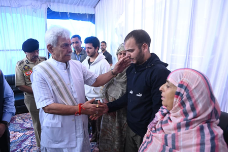 J&K L-G visits cop’s family, says nation salutes his supreme sacrifice J&K L-G visits cop’s family, says nation salutes his supreme sacrifice