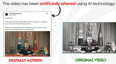 Jantar Mantar protests: Govt debunks Pak accounts spreading fake AI-generated video of CDS Gen Subramani Jantar Mantar protests: Govt debunks Pak accounts spreading fake AI-generated video of CDS Gen Subramani