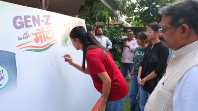 Delhi BJP chief Harsh Malhotra holds ‘Yuva Samvad’ with college students