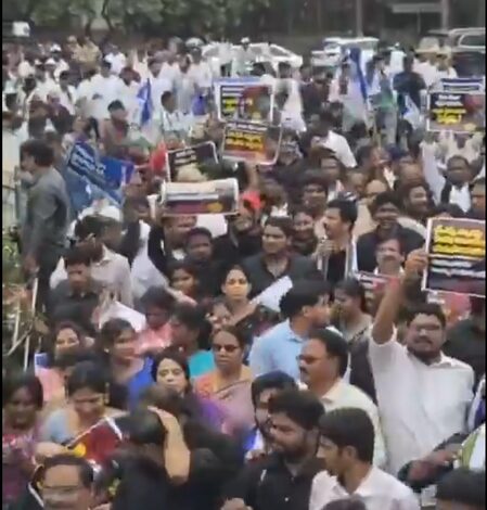 YSRCP holds protests across Andhra Pradesh over ‘irregularities’ in teachers’ recruitment YSRCP holds protests across Andhra Pradesh over ‘irregularities’ in teachers’ recruitment