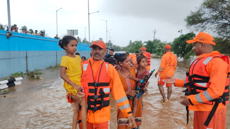 NDRF rescue 245, evacuate 852 in flood ops in Gujarat and two UTs NDRF rescue 245, evacuate 852 in flood ops in Gujarat and two UTs