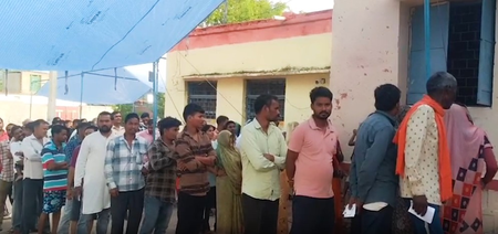Datia bypoll: Voting underway amid tight security, long queues at several booths Datia bypoll: Voting underway amid tight security, long queues at several booths