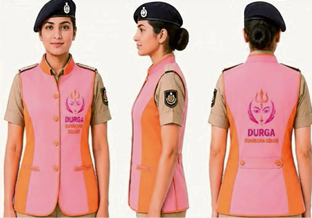 Kolkata Police unveils new uniforms, helmets for Durga Suraksha squad Kolkata Police unveils new uniforms, helmets for Durga Suraksha squad