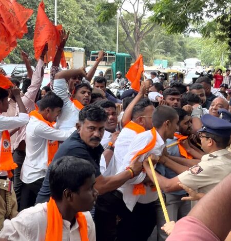 Recruitment scam: ABVP activists lay siege to KPSC headquarters in Bengaluru, detained