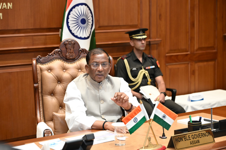 Assam Guv reviews flood relief in aerial survey Assam Guv reviews flood relief in aerial survey