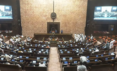 RS adjourned till Monday amid Oppn ruckus after Chairman rejects Kharge’s Rule 267 notice RS adjourned till Monday amid Oppn ruckus after Chairman rejects Kharge’s Rule 267 notice