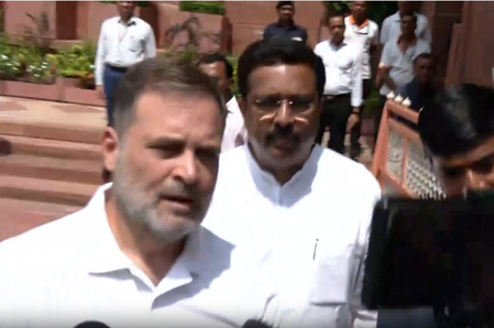‘Are you from the BJP?’: Rahul snaps at scribe over Delhi cops’ families media meet ‘Are you from the BJP?’: Rahul snaps at scribe over Delhi cops’ families media meet