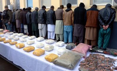 Afghan police seize illicit drugs, detain eight suspects
