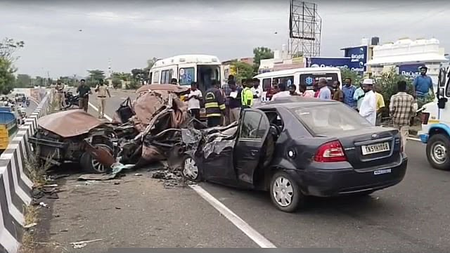 Five, including 3-year-old girl, killed in head-on car collision in TN’s Madurai