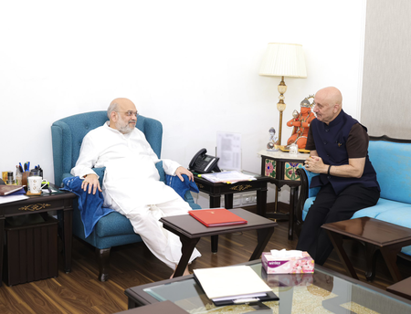 Veteran actor Anupam Kher meets HM Amit Shah Veteran actor Anupam Kher meets HM Amit Shah