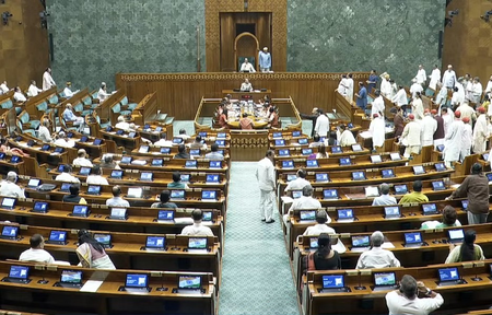 Lok Sabha adjourned till 2 pm amid heavy Oppn sloganeering Lok Sabha adjourned till 2 pm amid heavy Oppn sloganeering