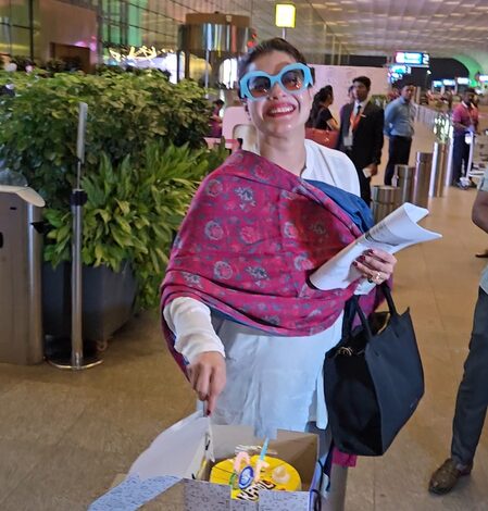 Kajol cuts birthday cake with paps at airport, shy Nysa Devgn stays out of frame