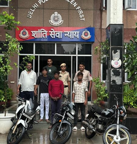 Three interstate auto-lifters arrested; 3 stolen bikes recovered by Delhi Police