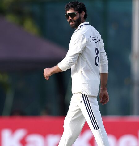Jadeja, Suthar, Kuldeep pick two wickets each as SLC XI make 363/8 against India Jadeja, Suthar, Kuldeep pick two wickets each as SLC XI make 363/8 against India