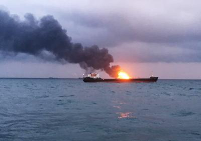 Merchant vessel catches fire after attack near Strait of Hormuz Merchant vessel catches fire after attack near Strait of Hormuz