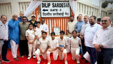MCA installs Dilip Sardesai Gate on legendary player’s birth anniversary at Wankhede Stadium