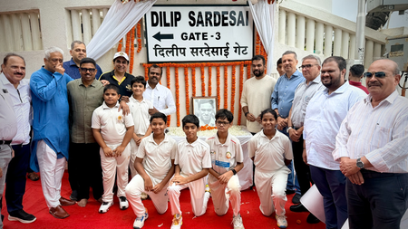 MCA installs Dilip Sardesai Gate on legendary player’s birth anniversary at Wankhede Stadium MCA installs Dilip Sardesai Gate on legendary player’s birth anniversary at Wankhede Stadium