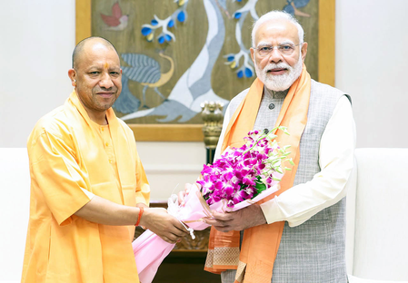 CM Yogi Adityanath meets PM Modi, BJP chief Nitin Nabin in Delhi