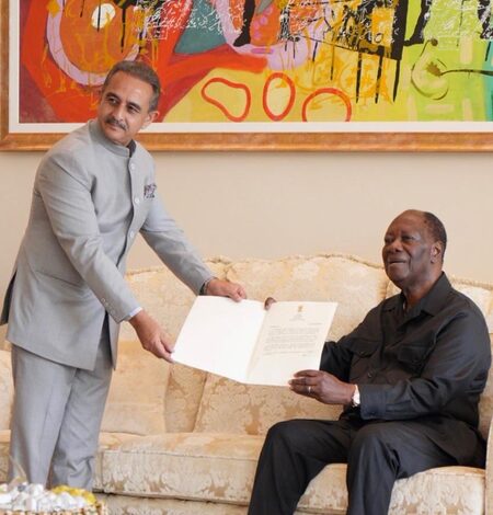 MoS Kirti Vardhan Singh calls on Cote d’Ivoire President, discusses growing partnership
