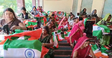 Jaunpur’s women lead flag-making drive ahead of Independence Day Jaunpur’s women lead flag-making drive ahead of Independence Day