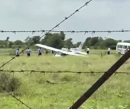 Trainer aircraft crash-lands at Pune’s Baramati airport; no casualties reported