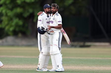 Jaiswal hits 61, Siraj slams hat-trick of sixes as India seal six-wicket win in warm-up game Jaiswal hits 61, Siraj slams hat-trick of sixes as India seal six-wicket win in warm-up game