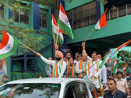 Delhi BJP kicks off Tiranga Yatra campaign under city unit chief Harsh Malhotra Delhi BJP kicks off Tiranga Yatra campaign under city unit chief Harsh Malhotra
