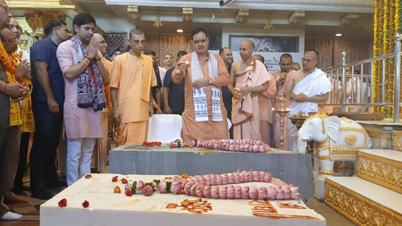 Rajasthan CM Sharma performs Shila Pujan at Gupt Vrindavan Dham Rajasthan CM Sharma performs Shila Pujan at Gupt Vrindavan Dham