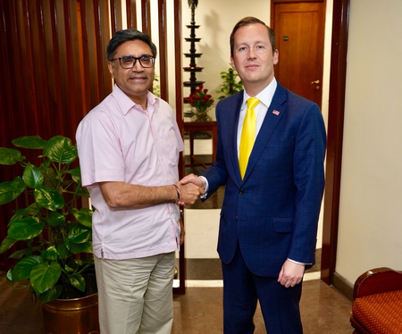 Sergio Gor meets FS Vikram Misri in Delhi