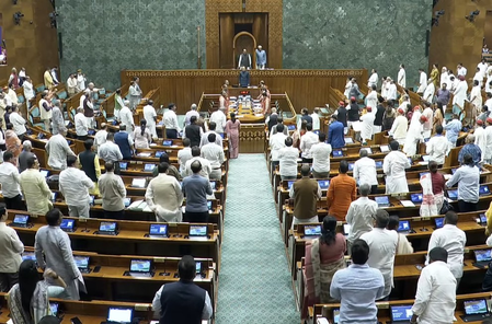 Lok Sabha adjourned till 2 p.m. amid Opposition protest Lok Sabha adjourned till 2 p.m. amid Opposition protest