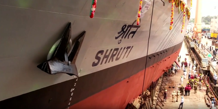 Navy’s second next-gen offshore patrol vessel ‘Shruti’ launched at GRSE yard