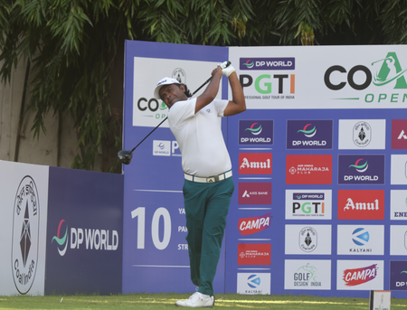 Golf: Om Prakash Chouhan fires 62 to take lead at PGTI event in Kolkata Golf: Om Prakash Chouhan fires 62 to take lead at PGTI event in Kolkata