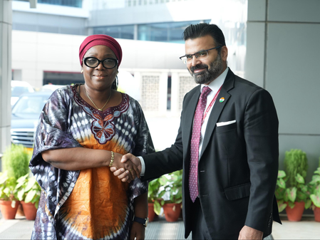 Liberia’s Foreign Minister Sara Beysolow Nyanti arrives in New Delhi Liberia’s Foreign Minister Sara Beysolow Nyanti arrives in New Delhi