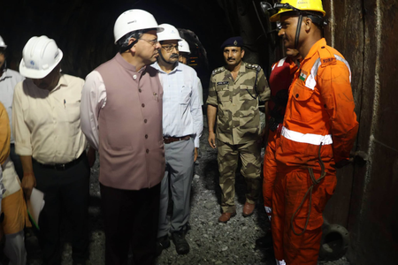 Uttarakhand CM inspects relief, rescue operation in disaster-affected tunnel in Chamoli