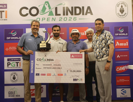 Golf: Shubham Jaglan fires final-round 64 to bag maiden title at Coal India Open Golf: Shubham Jaglan fires final-round 64 to bag maiden title at Coal India Open