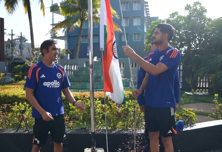 Team India marks 80th Independence Day with flag hoisting in Galle ahead of 600th Test Team India marks 80th Independence Day with flag hoisting in Galle ahead of 600th Test