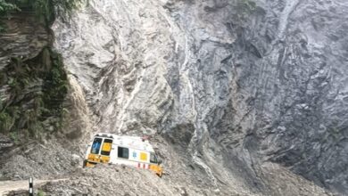Landslide on Birahi-Nijmula Road in Uttarakhand, ambulance carrying patient trapped in debris