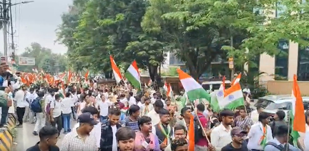 Ranchi protesters mark Independence Day with Tiranga Yatra amid exam row Ranchi protesters mark Independence Day with Tiranga Yatra amid exam row