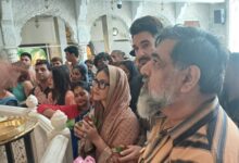 Sunny Leone offers prayers at ISKCON temple with husband Daniel Weber