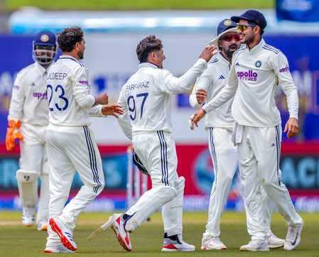 1st Test: Spinners on roll as India reduce Sri Lanka to 99/5 at lunch