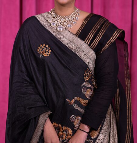 Sonam Kapoor exudes elegance in black saree, statement jewellery at Mumbai event