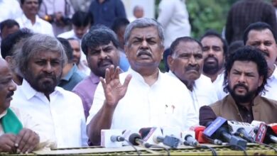 K’taka tribal welfare scam: Cong MLAs protest against BJP for ‘stalling’ Assembly proceedings K’taka tribal welfare scam: Cong MLAs protest against BJP for ‘stalling’ Assembly proceedings
