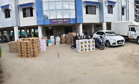 Gujarat: Liquor worth Rs 84 lakh seized from flat parking, seven booked Gujarat: Liquor worth Rs 84 lakh seized from flat parking, seven booked