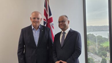 Indian envoy Nagesh Singh discusses bilateral ties with ex-Australian PM Scott Morrison