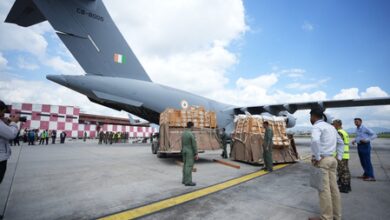 India hands over second consignment of relief material to flood-hit Nepal India hands over second consignment of relief material to flood-hit Nepal